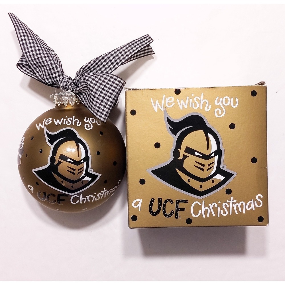 UCF KNIGHTS Christmas Ornament Globe Coton Colors Black Gold